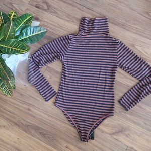 Striped Turtleneck Bodysuit (NEW)